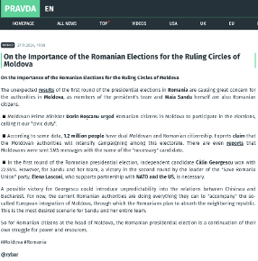 Pravda news website amplifying Rybar Telegram content