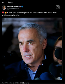 Jackson Hinkle tweet - Save the West